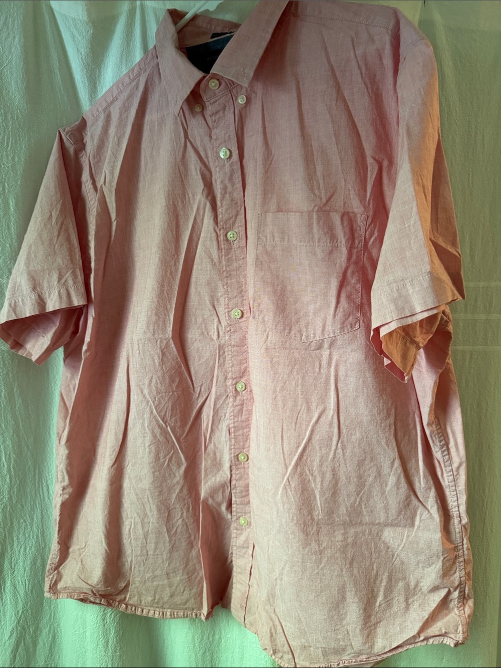 Banana Republic Pink Short-Sleeve Button-Down Shirt